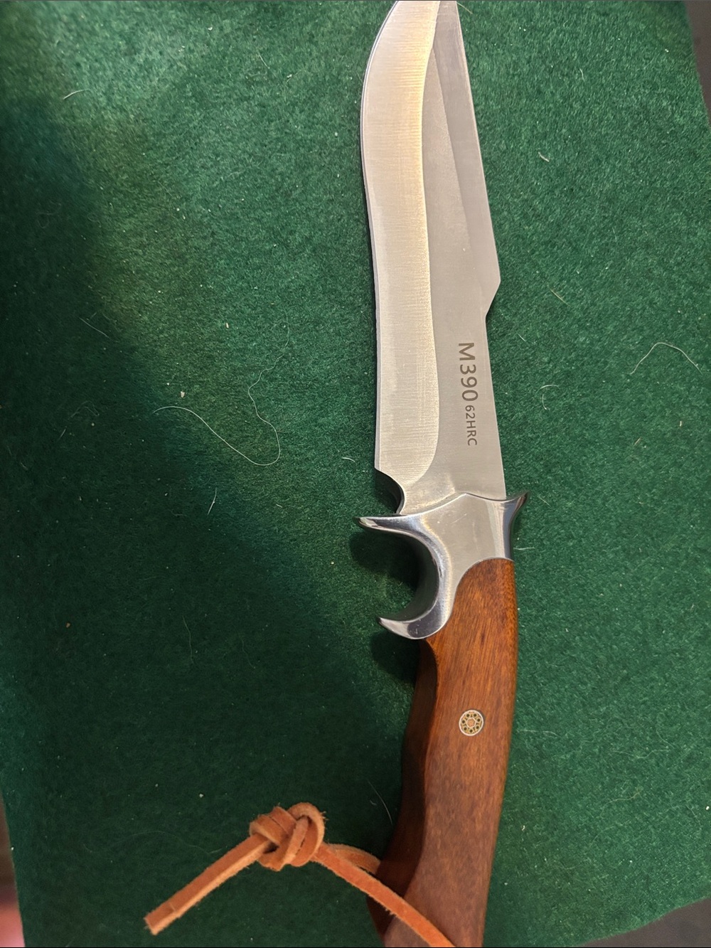 Source Unknown Stainless M390 Blade Knife with Brown Wood Handle
